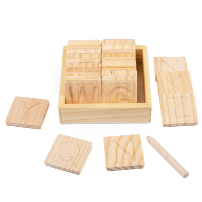 ไม้ Montessori Word Spelling Groove Practice Board Pen Control Training
