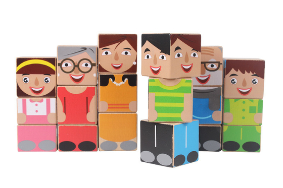 เด็กของเล่นไม้ Creature Blocks ชุดพ่อแม่เด็ก Family Educational