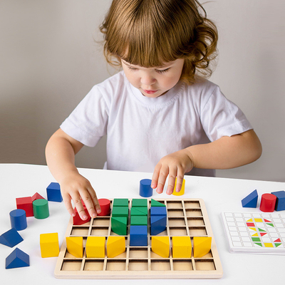 ปริศนาบล็อกไม้สร้างสรรค์ Montessori การสอนเด็ก Early Educational