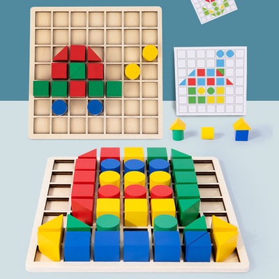 ปริศนาบล็อกไม้สร้างสรรค์ Montessori การสอนเด็ก Early Educational