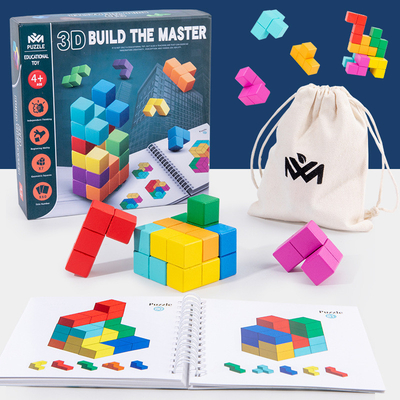 การสร้าง Space Master ความคิดสร้างสรรค์ Cube Puzzle ไม้ Early Education