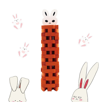 54 Bunny Stacked High Children's Building Block การตรัสรู้การศึกษาปฐมวัย