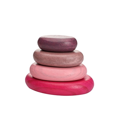 ไม้เด็ก Montessori Jenga Rainbow Stacked Stone Balanced Stacking BPA Free