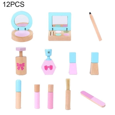 12 ชิ้น/เซ็ตไม้จำลองแกล้งทำเป็นเล่นแต่งหน้าชุดของเล่นสำหรับเด็กผู้หญิง