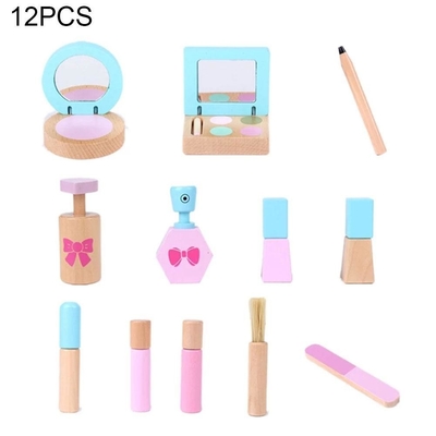12 ชิ้น/เซ็ตไม้จำลองแกล้งทำเป็นเล่นแต่งหน้าชุดของเล่นสำหรับเด็กผู้หญิง
