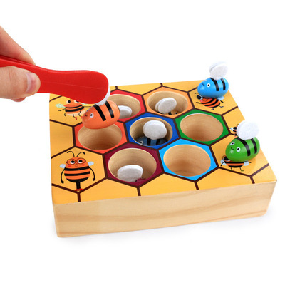 เกม Montessori Beehive ของเล่นเด็กอัจฉริยะ Catch Bee Color Cognition