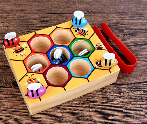 เกม Montessori Beehive ของเล่นเด็กอัจฉริยะ Catch Bee Color Cognition